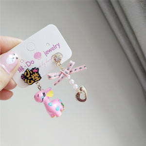 Korean Little Cute Cartoon Asymmetric Kawaii 2019 Female Women Dangle Drop Earrings Fashion Jewelry Accessories Wholesale-JQD5