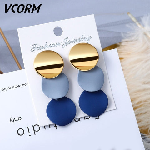 New Korean Acrylic Earrings For Women Statement Vintage Geometric Gold Dangle Drop Earrings 2019 Female Wedding Fashion Jewelry