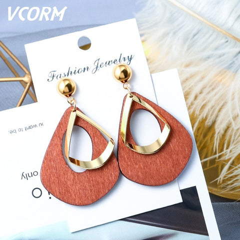 New Korean Acrylic Earrings For Women Statement Vintage Geometric Gold Dangle Drop Earrings 2019 Female Wedding Fashion Jewelry