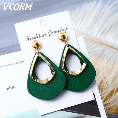 New Korean Acrylic Earrings For Women Statement Vintage Geometric Gold Dangle Drop Earrings 2019 Female Wedding Fashion Jewelry