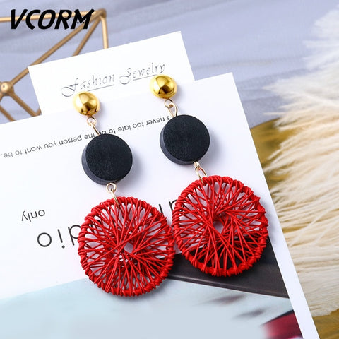 New Korean Acrylic Earrings For Women Statement Vintage Geometric Gold Dangle Drop Earrings 2019 Female Wedding Fashion Jewelry