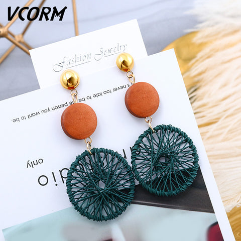 New Korean Acrylic Earrings For Women Statement Vintage Geometric Gold Dangle Drop Earrings 2019 Female Wedding Fashion Jewelry