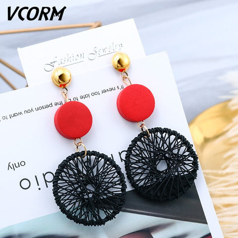 New Korean Acrylic Earrings For Women Statement Vintage Geometric Gold Dangle Drop Earrings 2019 Female Wedding Fashion Jewelry