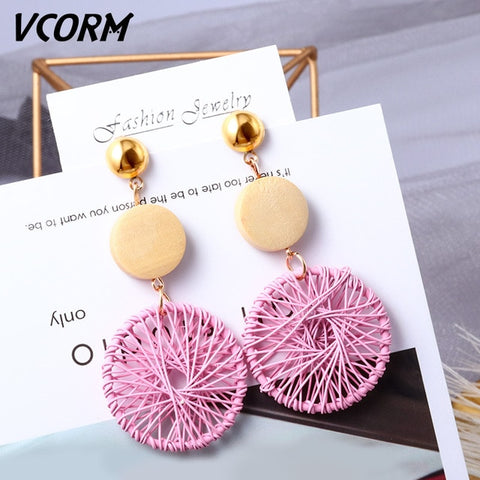 New Korean Acrylic Earrings For Women Statement Vintage Geometric Gold Dangle Drop Earrings 2019 Female Wedding Fashion Jewelry