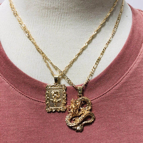 ALYXUY New Fashion Dragon Pendant Necklaces for Women Gold Color Rose Choker Necklace Mascot Ornaments Jewelry Lucky Symbol Gift