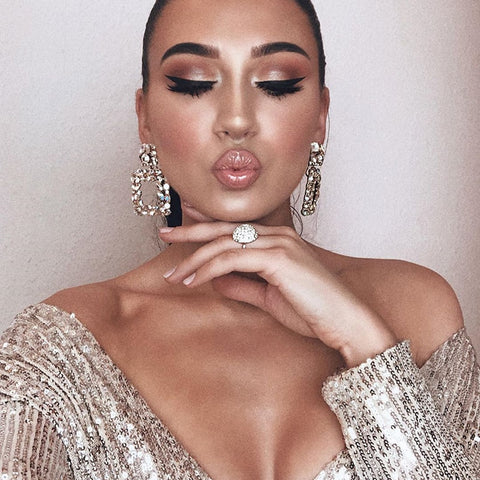 Dvacaman New Designs Crystal Square Drop Earrings for Women 2019 Fashion Rhinestone Statement Earrings Dangle Wedding Jewelry