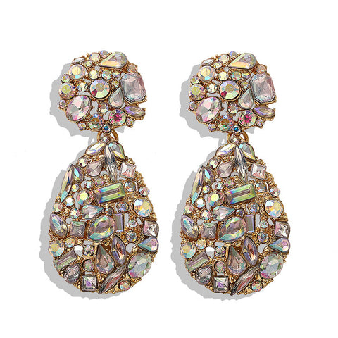 Dvacaman New Designs Crystal Square Drop Earrings for Women 2019 Fashion Rhinestone Statement Earrings Dangle Wedding Jewelry