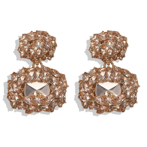 Dvacaman New Designs Crystal Square Drop Earrings for Women 2019 Fashion Rhinestone Statement Earrings Dangle Wedding Jewelry