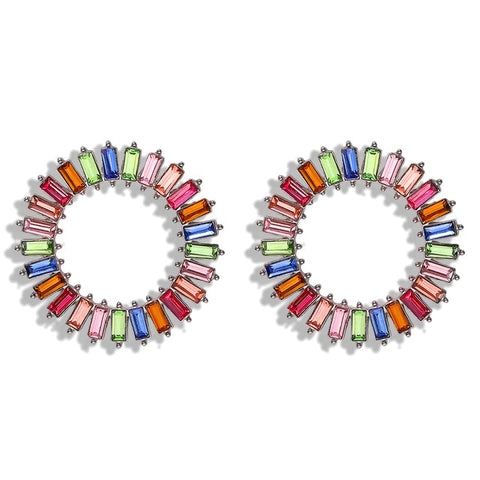 Dvacaman New Designs Crystal Square Drop Earrings for Women 2019 Fashion Rhinestone Statement Earrings Dangle Wedding Jewelry