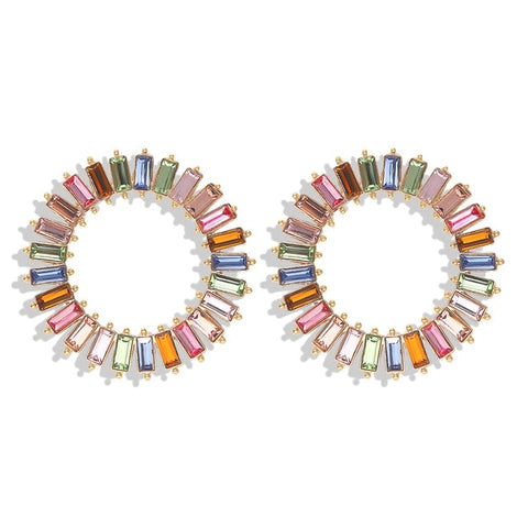 Dvacaman New Designs Crystal Square Drop Earrings for Women 2019 Fashion Rhinestone Statement Earrings Dangle Wedding Jewelry