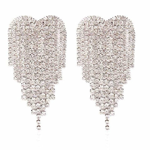 Dvacaman New Designs Crystal Square Drop Earrings for Women 2019 Fashion Rhinestone Statement Earrings Dangle Wedding Jewelry