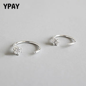 YPAY 100% Real 925 Sterling Silver Ear Cuff Clip On Earrings For Women Girl Without Piercing Earings Fine Party Jewelry YME259