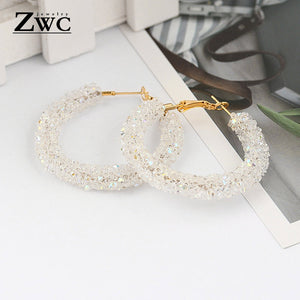 ZWCX Fashion Vintage Korean Multicolor Zircon Drop Earrings for Women Girls Engagement Party Charm Rhinestone Earrings Jewelry