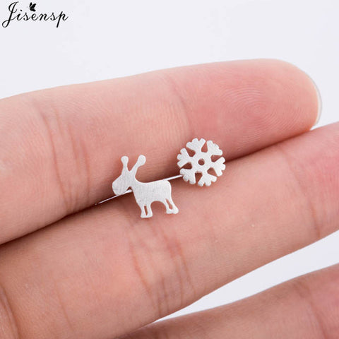 Jisensp Real 925 Sterling Silver Stud Earrings for Women Wedding Jewelry Korean Pure Silver Animal Earings Pendientes Bijoux