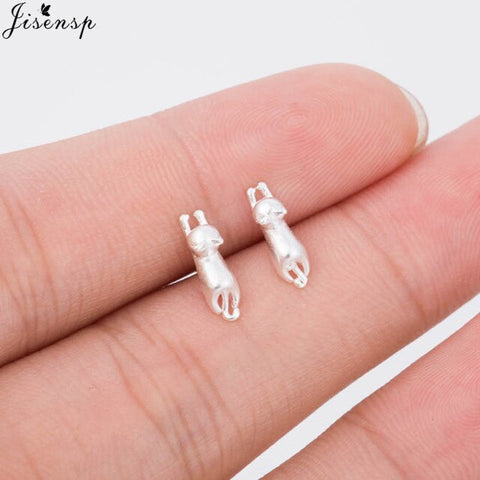 Jisensp Real 925 Sterling Silver Stud Earrings for Women Wedding Jewelry Korean Pure Silver Animal Earings Pendientes Bijoux