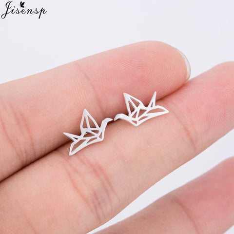 Jisensp Real 925 Sterling Silver Stud Earrings for Women Wedding Jewelry Korean Pure Silver Animal Earings Pendientes Bijoux