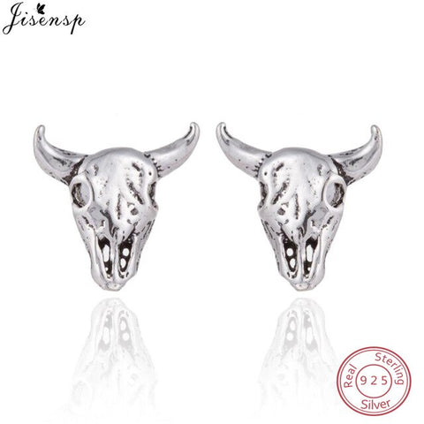 Jisensp Real 925 Sterling Silver Stud Earrings for Women Wedding Jewelry Korean Pure Silver Animal Earings Pendientes Bijoux