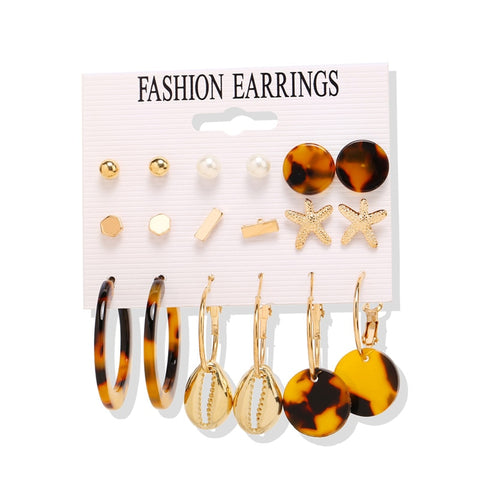 Pearl Sea Shell Earrings For Women Gold Color Trendy Metal Shell Cowrie Statement Dangle Earrings 2019 New Summer Beach Jewelry