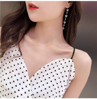 2019 Earing Oorbellen Japanese And Korean Version Long Tassels Eardrop Contracted Air-defense Allergic Stud Earrings Tassel