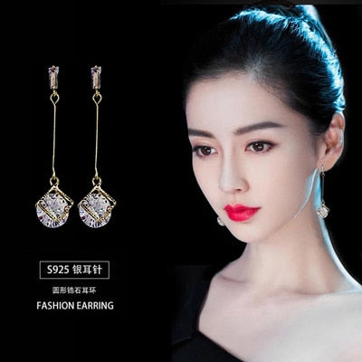 2019 Earing Oorbellen Japanese And Korean Version Long Tassels Eardrop Contracted Air-defense Allergic Stud Earrings Tassel