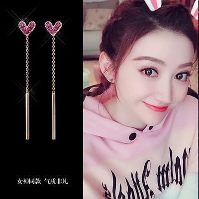 2019 Earing Oorbellen Japanese And Korean Version Long Tassels Eardrop Contracted Air-defense Allergic Stud Earrings Tassel