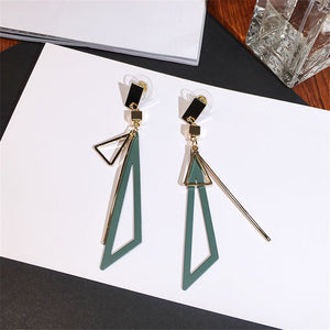 Creative korean long triangle geometric tassel swing drop earrings for woman earrings fashion jewelry