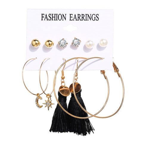 17Mile gland acrylique perle boucles d'oreilles pour femmes bohème boucles d'oreilles ensemble grande goutte boucle d'oreille 2019 Brincos femelle bricolage bijoux de mode