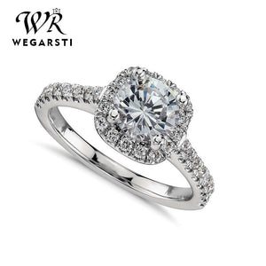 WERGARSTI Big Cubic Zirconia Octagonal Ring Fashion Wedding 925 Silver Jewelry Female Engagement Ring Female Crystal Silver Ring