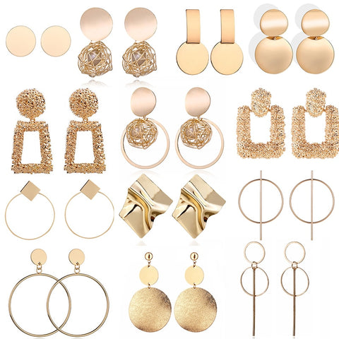 Mode boucles d'oreilles 2019 grand géométrique rond boucles d'oreilles pour les femmes suspendus boucles d'oreilles goutte boucle d'oreille moderne femme bijoux