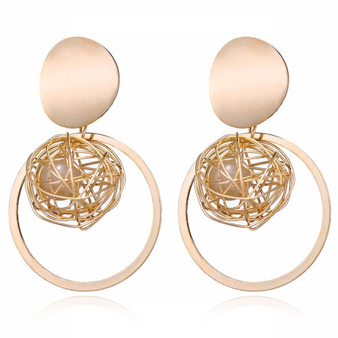 Mode boucles d'oreilles 2019 grand géométrique rond boucles d'oreilles pour les femmes suspendus boucles d'oreilles goutte boucle d'oreille moderne femme bijoux