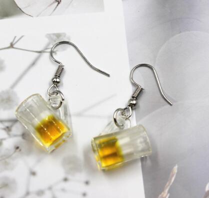 New simulation  beer  cup earrings  Fashion  creative Earring for Women Gift Earrings Jewelry Wholesale