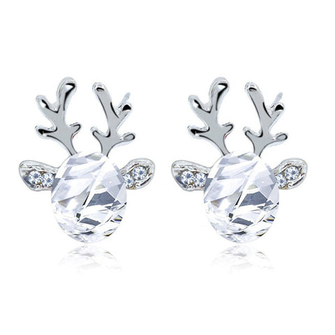 1Pair Earring Necklace Christmas Decor Reindeer Ear Stud  Pendant Christmas Decorations For Home 2019 Navidad Ornament Xmas Gift