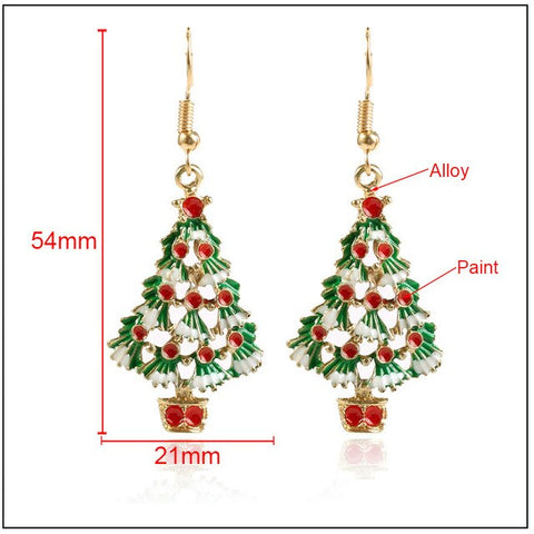 1Pair Earring Necklace Christmas Decor Reindeer Ear Stud  Pendant Christmas Decorations For Home 2019 Navidad Ornament Xmas Gift