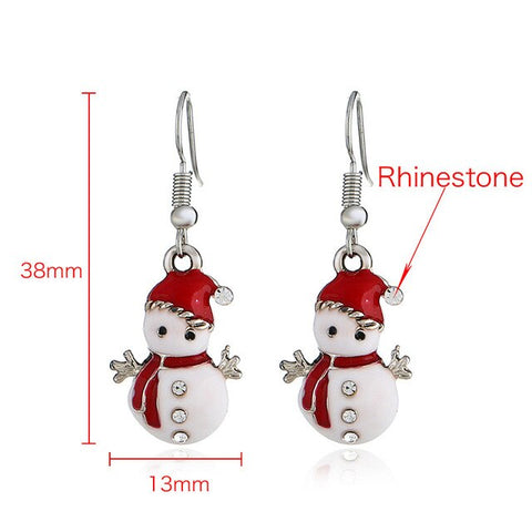 1Pair Earring Necklace Christmas Decor Reindeer Ear Stud  Pendant Christmas Decorations For Home 2019 Navidad Ornament Xmas Gift