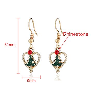 1Pair Earring Necklace Christmas Decor Reindeer Ear Stud  Pendant Christmas Decorations For Home 2019 Navidad Ornament Xmas Gift