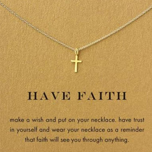 Small Gold Cross Pendant Necklace Women Girl Kids,Mini Charm Pendant Gold Color Jewelry Crucifix Christian Ornaments