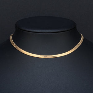 Gold & Sliver Color 3mm Wide necklace Men jewelry female collarbone blade short chain choke ornament Flat bone snake chain